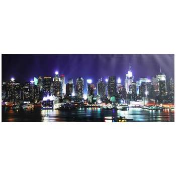 Northlight LED Lighted New York City Skyline Canvas Wall Art 15.75" x 39.25"
