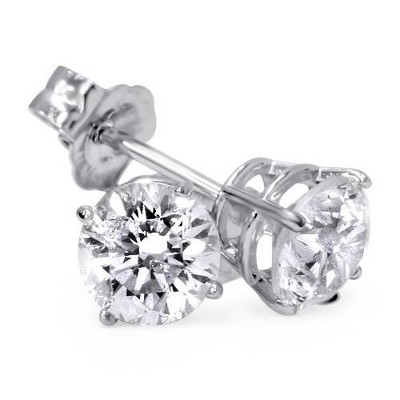 Pompeii3 G/SI2 1/2ct Round Diamond Studs 14K White Gold
