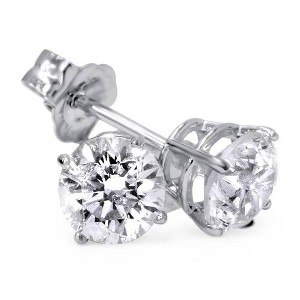 Pompeii3 G/SI2 1/2ct Round Diamond Studs 14K White Gold - 1 of 2