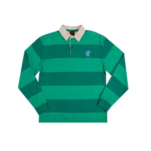 Green striped rugby polo best sale