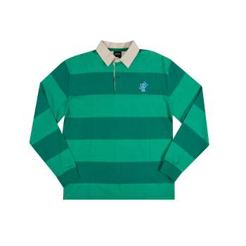 Blue's Clues Embroidered Blue Long Sleeve Green Striped Rugby Shirt