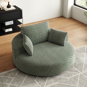 360° Swivel Chaise Lounge Lazy Accent Chair Cozy Sleeper Sofa Single Swivel Chair, Beige/Brown/Green/Black/Gray-ModernLuxe - 1 of 4