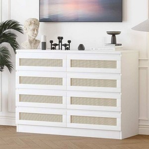 Zstar 8 Drawer Double Dresser for Bedroom, Living Room, Entryway, Hallway - 1 of 4