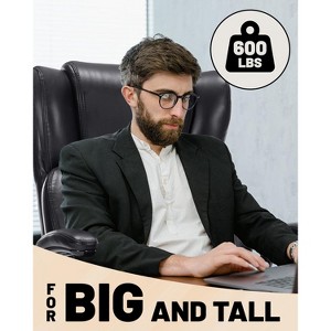 Executive Desk Chair with Thigh Exerciser - Big and Tall Ergonomic Office Chair with Adjustable Lumbar Support - 1 of 4