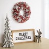 Northlight 13" Pink and White Wooden Floral Christmas Wreath with Pinecones - 2 of 4