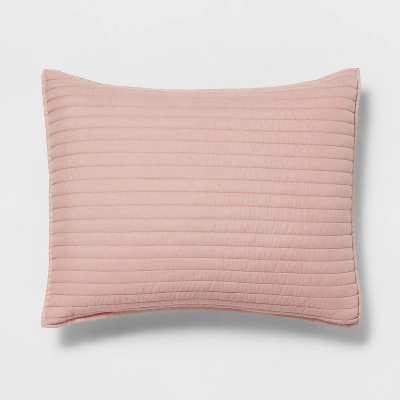 Standard Garment Washed Microfiber Quilt Sham Light Pink - Room Essentials™