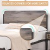 Full Bed Frame with Wooden Headboard and Footboard Metal Full Size Bed Frame No Box Spring Needed Easy to Assemble Noise Free Walnut - 4 of 4