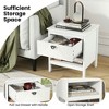 Resenkos 2-Tier Wooden Nightstand - Drawer + Open Storage Shelf Combo, Elegant Timeless Bedroom Side Table with Sturdy Build, White - 3 of 4