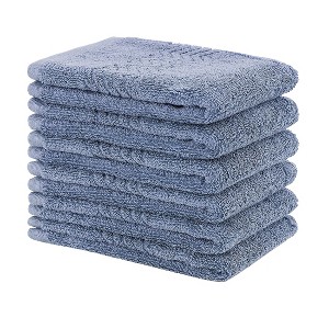 PiccoCasa Luxury Washcloth Soft and Absorbent 100% Cotton for Daily Use 6 Piece - 1 of 4