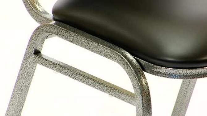 Flash Furniture HERCULES Series Stacking Banquet Chair in Black Vinyl - Silver Vein Frame, 2 of 15, play video