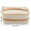 Unique Bargains Canvas Portable Travel Wood Grain Pattern Makeup Bag Beige 8.54"x3.94"x6.02" 1 Pc - image 4 of 4