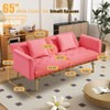 MOONMISS Polyester Sofa Set Loveseat Sofa with Metal Feet , 65"Convertible Futon loveseat - 3 of 4