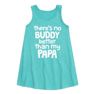 Girls' - Instant Message - No Buddy Like Papa Graphic Sleeveless Aline Dress - 1 of 4