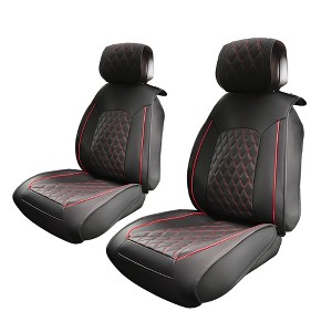 Unique Bargains Waterproof Faux Leather Car Front Seat Covers for Ford F-150 Crew Cab 2009-2023 2 Pcs - 1 of 4