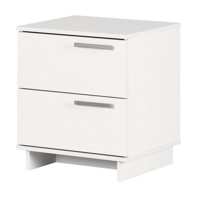 Pure White Scandinavian 2-Drawer Nightstand