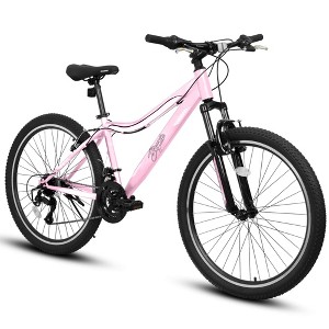 Okak 24/26IN Mountain Bike with Carbon Steel Frame, 21-Speed Kids Bike with Front Suspension and Dual V-Brakes, Bicycle for Kids and Adults - 1 of 4