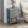 Airsurfer 2-Drawer Side Table - Natural Rattan - End Table - Suitable for Bedroom, Living Room, or Study - MDF - 3 of 4