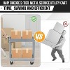 2 Tier Metal Utility Cart,330 Lbs Metal Heavy Duty Collapsible Utility Cart On Wheels,for Mechanic, Garage,Workshop, Warehouse & Repair Shop，Gray - 3 of 4