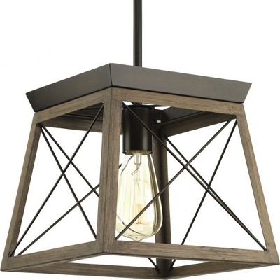 Briarwood Antique Bronze Mini-Pendant with Glass Shade