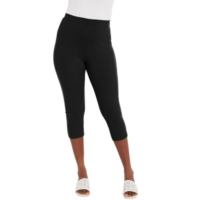 Jessica London Women's Plus Size Everyday Stretch Cotton Capri Legging