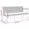 vidaXL 3-Seater Patio Bench with Cushion, Black PP Rattan - 4 of 4