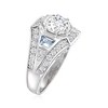 Ross-Simons 2.62 ct. t.w. CZ and .50 ct. t.w. Simulated Aquamarine Ring in Sterling Silver - 3 of 4