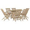 vidaXL Patio Dining Set Outdoor Furniture Set for Garden Gray Solid Wood Teak - 3 of 4