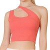 Slickblue Women's Ribbed One Shoulder Crop Top, Cross Strap Detail, Casual Fit, 6 Color Options, Size S-L - 3 of 4