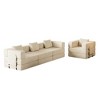 4-Seater Corduroy Fabric Folding Convertible Sofa with Side Storage & Cushions - 4 of 4