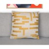 20" Red and Ivory Geometric Cotton Blend Throw Pillow With Embroidery - 2 of 4