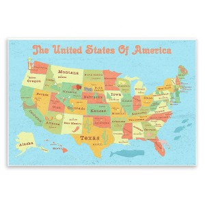 Stupell Industries United States of America USA Kids Map Wall Plaque Art - 1 of 4