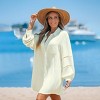 Women's Off-White Long Sleeves Shirt Dress Cover-Up - Cupshe - image 2 of 4