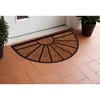 HomeRoots 18" X 30" Beige and Black Rubber and Coir Outdoor Semi Circle Door Mat - 2 of 4