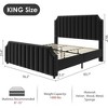 Velvet Upholstered Platform Bed Frame with 50.2" Headboard, Vertical Channel Tufted Design, Nailhead Trim and Footboard, No Box Spring Required. - 2 of 4