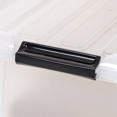 Clear Stackable Plastic Storage Bins with Latching Lids, 45 Qt, Set of 4