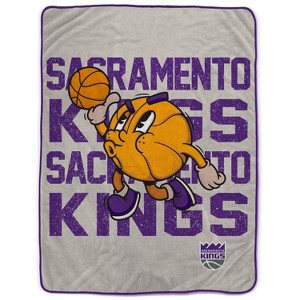 NBA Sacramento Kings 60"x80" Cartoon Basketball Ultra Cozy Blanket - 1 of 3