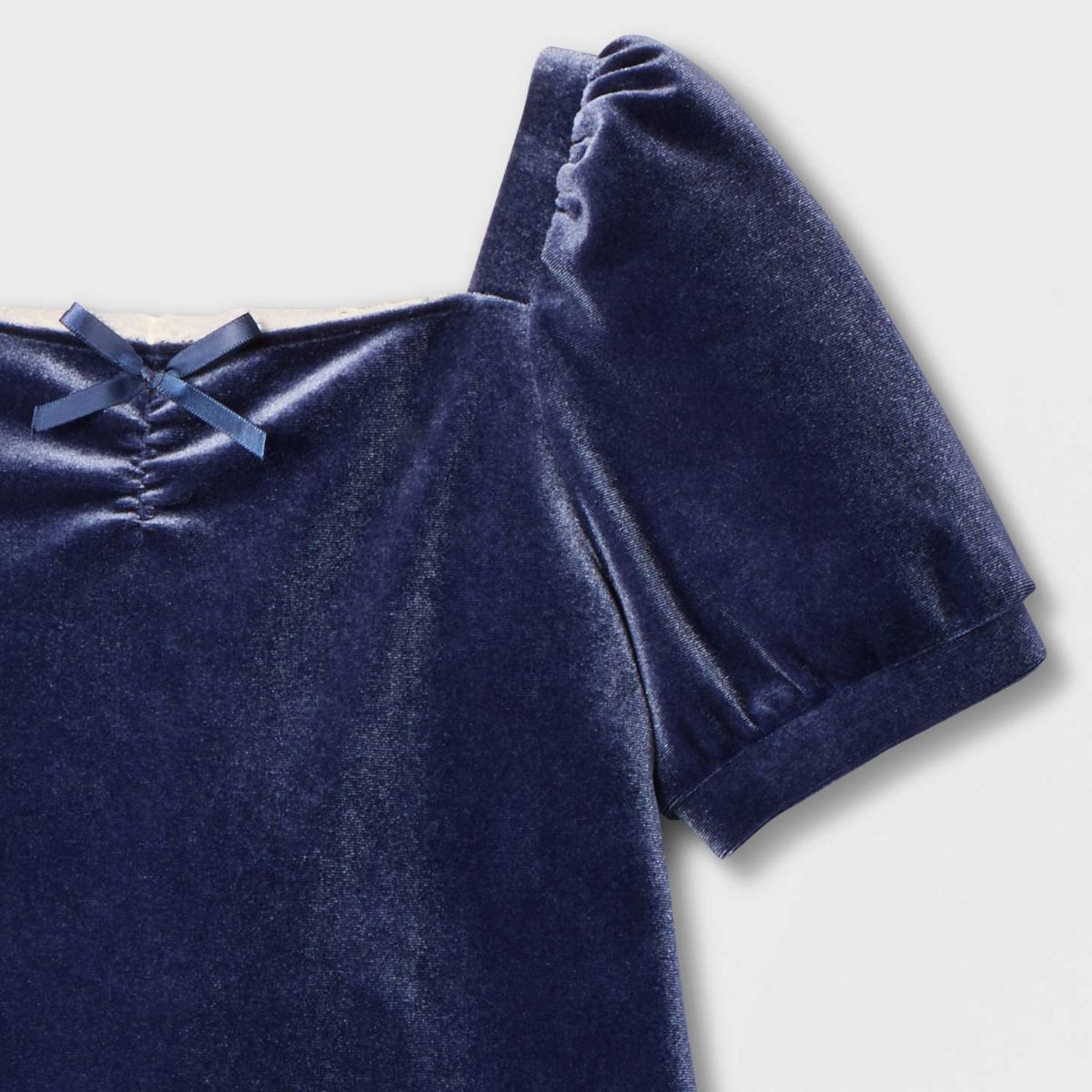 Girls' Short Sleeve Square Neck Velvet Dress - Cat & Jack™ - thumbnail 8