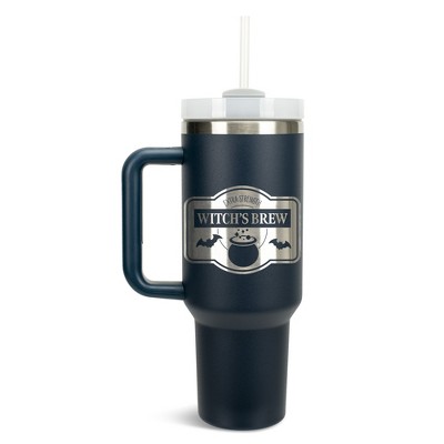 100 North Witch's Brew Cauldron Halloween Wrap-Around 40 Oz. Stainless Steel Water Bottle Coffee Mug, Spill & Leak Resistant, Travel Tumbler with