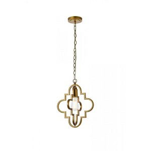 Elegant Lighting Sandara 1 light pendant in brass - 1 of 4