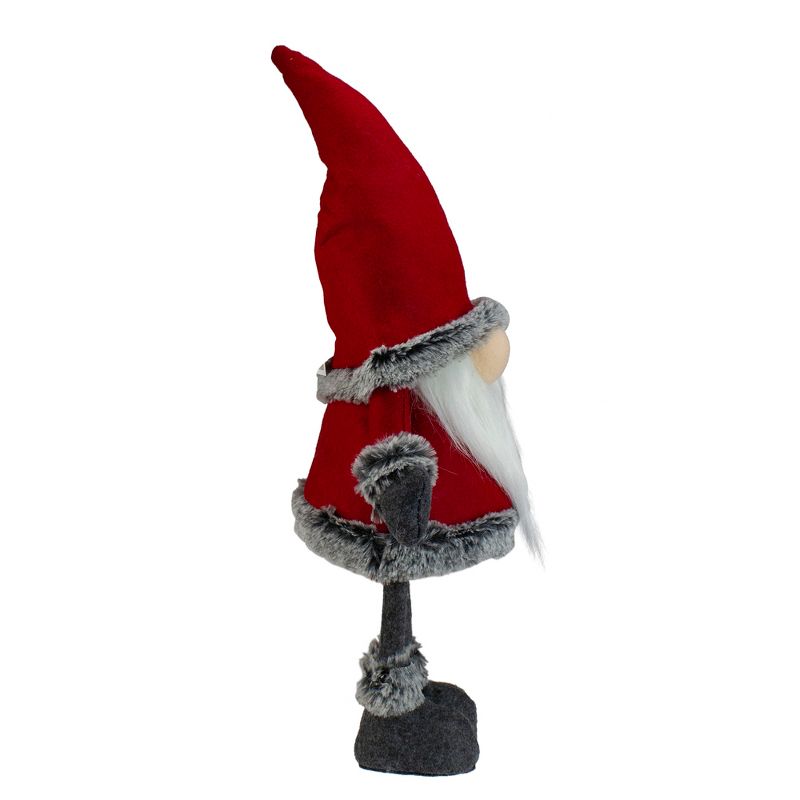 Northlight 19.5" Red and Gray Standing Santa Gnome with Faux Fur Trim, 3 of 7