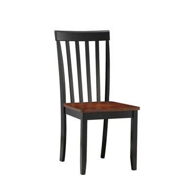 Black and Cherry Wood Transitional Side Chair Set