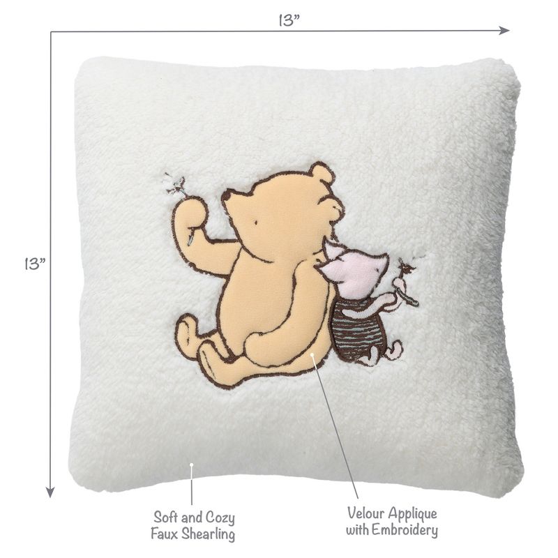 Lambs & Ivy Storytime Pooh Soft Faux Shearling Nursery Throw Pillow - Cream, 4 of 6