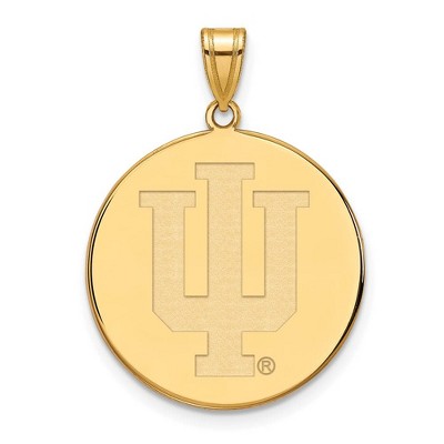 Black Bow Jewelry 14k Yellow Gold Plated Sterling Silver Indiana Hoosiers NCAA Extra Large Pendant