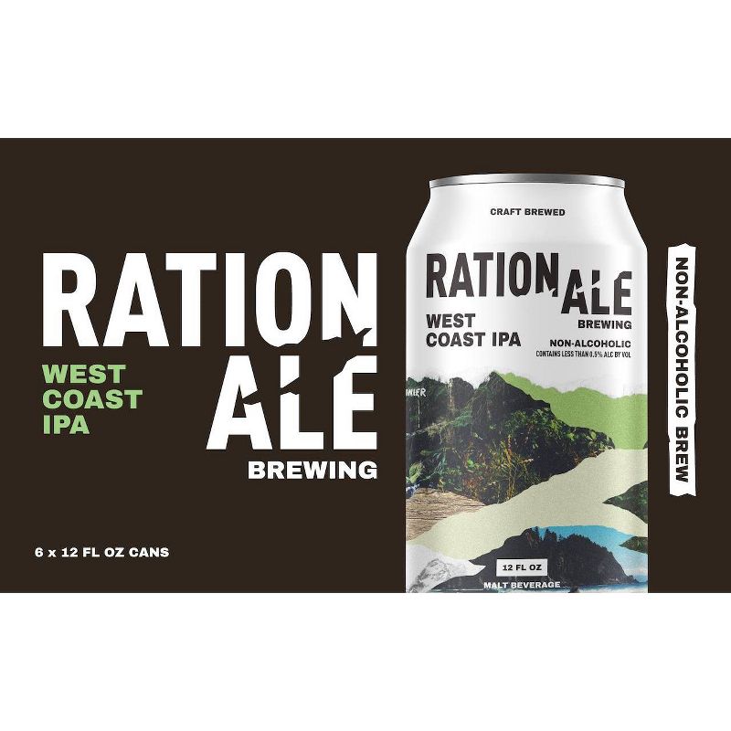 RationAle West Coast IPA Non-Alcoholic - 6pk/12 fl oz Cans, 1 of 6