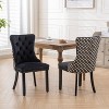 CAVINAS Upholstered High Back Dining Chairs with Nailhead Trim and Solid Wood Legs, Set of 2, Elegant Fabric Side Chairs - 3 of 4