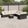 vidaXL 11 Piece Patio Sofa Set with Cushions Black Poly Rattan - 2 of 4