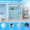 Shower Door, Frameless Shower Door - 56-60"W x 75"H Sliding Door with 8mm Tempered Glass, Matte Black Stainless Steel Hardware, Adjustable Width - 2 of 4