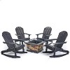 Christopher Knight Home Hermes Outdoor Acacia Wood 5 Piece Adirondack Rocking Chair and Fire Pit Set - 2 of 4