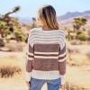Women's Striped Round Neck Cut-Out Knit Sweater - Cupshe - 3 of 4