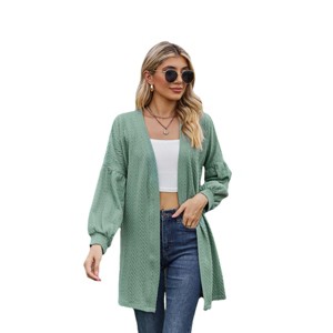 Coolmee Women's Cardigans Long Sleeve Open Front Casual Loose Fit Knit Cardigan Sweaters Coat Soft Outwear - 1 of 4